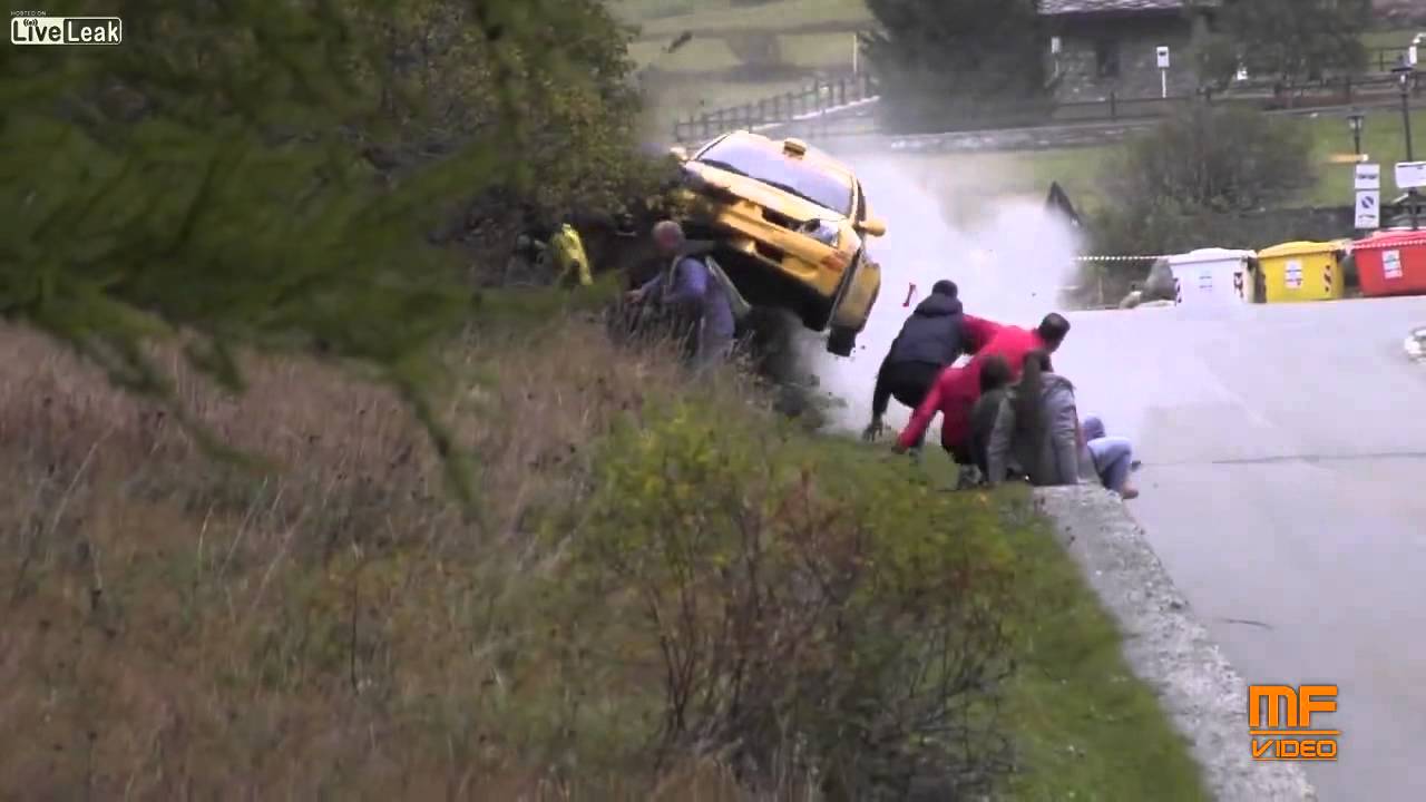 Rally Car Crashes Into Spectators Rally Car Crashes Into Spectators