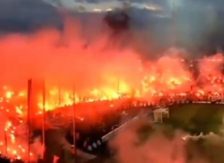 Ndërpritet derbi i Greqisë, tifozët i vënë “flakën” Selanikut (VIDEO)