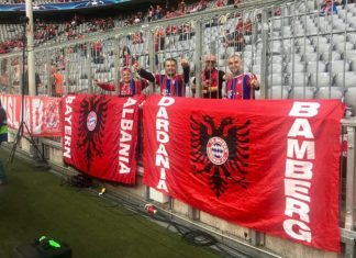 Flamuri shqiptar valëvitet në ndeshjen më të rëndësishme të Ligës së Kampionëve (FOTO)