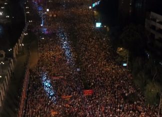 Pamje me dron nga protesta masovike e VMRO-së (VIDEO)