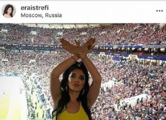Era Istrefi bën shqiponjën në mes të stadiumit rus në finalen e botërorit, çmenden rusët