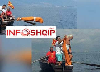 E pabesueshme, bullgari me këmbë e duar lidhur i’a del të notojë për 3 orë në Liqenin e Ohrit (VIDEO)