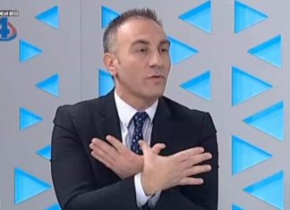 Artan Grubi bëri shqiponjën në televizionin maqedonas