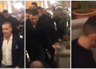 Tifozët e përshëndesin Ronaldon me duartrokitje në një restorant në Torino pas ndeshjes (VIDEO)
