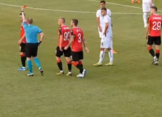 Sulmoi gjyqtarin në ndeshjen e Ligës së Europës, futbollisti shqiptar rrezikon të dënohet me 15 ndeshje