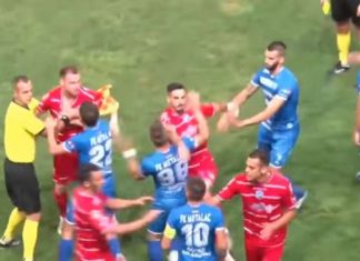 Grushta e shkelma në Serbi pas një goli të diskutueshëm (VIDEO)