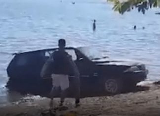 Aksident i pazakontë, vetura JEEP përfundon në liqenin e Ohrit (VIDEO)