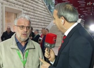 Talat Xhaferri i pranishëm në stadiumin e ri të Tiranës “Air Albania” për ndeshjen Shqipëri – Francë