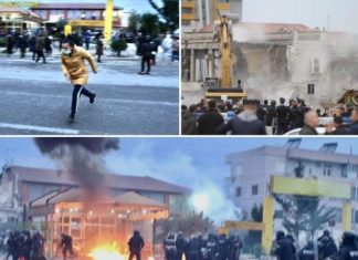 Gurë, molotov dhe policë që tërheqin zvarrë, çfarë po ndodh te Astiri (FOTO)