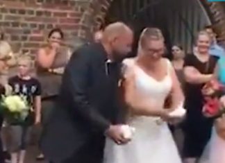 Çifti lëshon pëllumbat në ceremoninë e martesës, por diçka nuk shkon siç duhet (VIDEO)