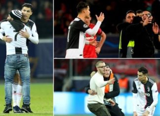 Tifozi tenton ta përqafojë dhe të bëjë foto, Ronaldo inatoset keq pasi ai e tërheq për qafe (VIDEO)