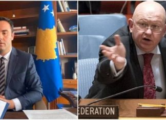 Reagimi i ambasadorit rus Nebenzja rreth flamurit të Kosovës në fjalën e ministrit Konjufca