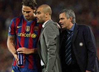 Mourinho tregon çfarë i tha në vesh Guardiolës në ndeshjen Barça-Inter të Champions