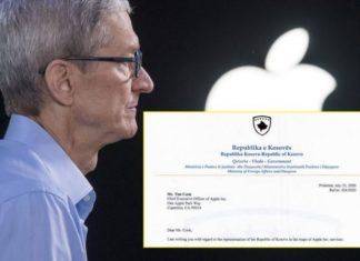 Qeveria me kërkesë zyrtare, i kërkon kompanisë Apple të njohë kufijtë e Kosovës
