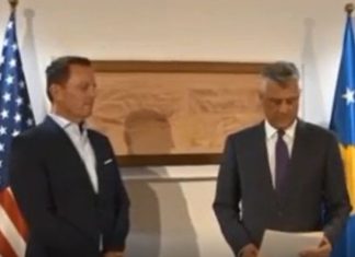 Momenti qesharak, shikoni si Thaçi ndihmon përkthyesin gjatë fjalimit me Grenell