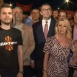 Adelina Tahiri përkrah Mickoskit në protesën e VMRO-DPMNE-së