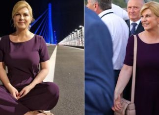 Askush rreth saj, ish-presidentja e Kroacisë del e vetme për shëtitje në urën e re në Kroaci