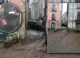 “Çmendet” moti në Itali, rrugët kthehen në lumenj, uji merr përpara makinat (VIDEO)