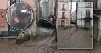 Info Shqip: “Çmendet” moti në Itali, rrugët kthehen në lumenj, uji merr përpara makinat (VIDEO)