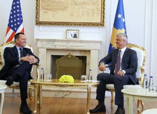 Grenell flet me Thaçin: Populli i Kosovës do të ishte në paqe nëse do të ishte ende president