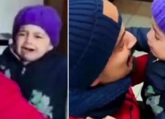 Babai dhe vajza sërish takohen pas tërmetit (VIDEO)