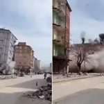 Momenti i shembjes së ndërtesave ndërsa lëkundjet e fuqishme tronditën përsëri jugun e Turqisë