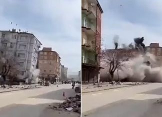 Momenti i shembjes së ndërtesave ndërsa lëkundjet e fuqishme tronditën përsëri jugun e Turqisë