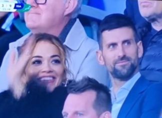 Rita Ora shfaqet krah tenistit serb në finalen e Kupës së Botës në Rugby