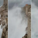 Kjo rrallë shihet: Dallgët e mëdha përmbysën muret e famshme në Dubrovnik