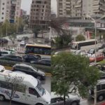 Paralizohet trafiku në Tiranë, qindra automjete “fikin” motorët shkak i përmbytjeve