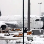 Ja si duket qielli i Shkupit me dëborë nga aeroplani (VIDEO)