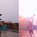 Kërcimi i vajzës në shi ndërpritet nga rrufeja, videoja bëhet virale