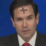 Befason Marco Rubio, sekretari amerikan i shtetit shfaqet në intervistë me kryq në ballë