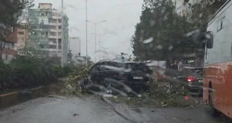 Info Shqip: Kaos në kryeqytet/ Stuhia bën kërdinë në Tiranë, pemët përfundojnë mbi makina