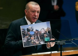 Erdogan me foton nga Gaza në seancën e OKB-së: Kjo është pika më e ulët e njerëzimit