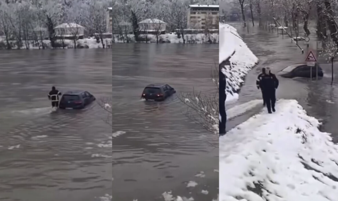 VW GOLF 7 e tregon veten   lundron  në ujërat e lumit Drina  Heroi  zjarrfikësi Rade Shakotiç  VIDEO 