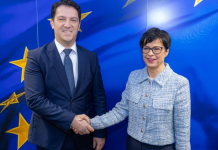 Sali në Bruksel, takon komisioneren Marta Kos