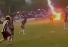Shokuese! Goditja e rrufesë la të vdekur futbollistin 24-vjeçar (VIDEO)