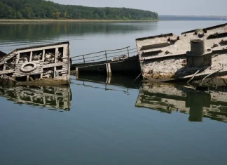 Niveli i Danubit po bie aq shumë sa që anijet e Luftës së Dytë po shfaqen