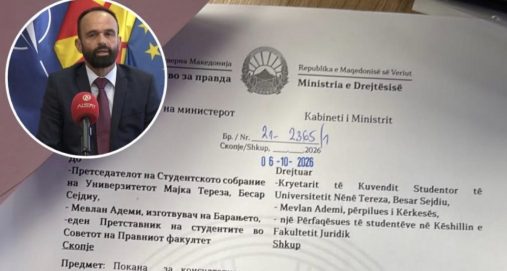 Info Shqip: Ministri Shasivari mban fjalën: Studentët thirren në takim për provimin e jurisprudencës në shqip