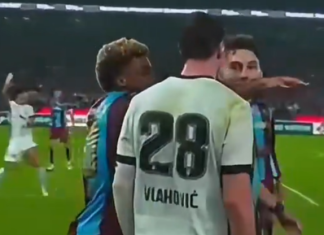 Pamje virale! Muçi përplaset me Vlahoviç, serbi del nga vetja te Beshiktashi (VIDEO)