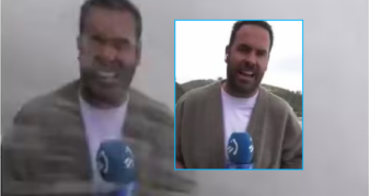 Info Shqip: Gazetarin spanjoll dhe kameramanin i përpin uji LIVE, derisa po raportonin për trazira në det