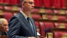 Info Shqip: Kryeparlamentari i Maqedonisë së Veriut në Romë: Institucione të forta për zbatimin e rregullave ndërkombëtare