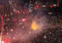 Tubim madhështor i “Listës së Studentëve” në Serbi, pamjet nga Beogradi